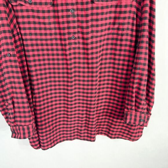 Lane Bryant Plus Size 22 24‎ Top Check Red Black Soft Collar Flannel Pockets 443 - Picture 4 of 7